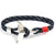 HOMOD 2019 New Fashion Black Color Anchor Bracelets Men Charm Survival Rope Chain Paracord Bracelet Male Wrap Metal Sport Hooks